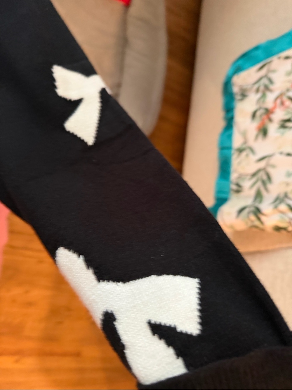 Karl Lagerfeld Black Sweater with White Bow Accents - Picture 9 of 9